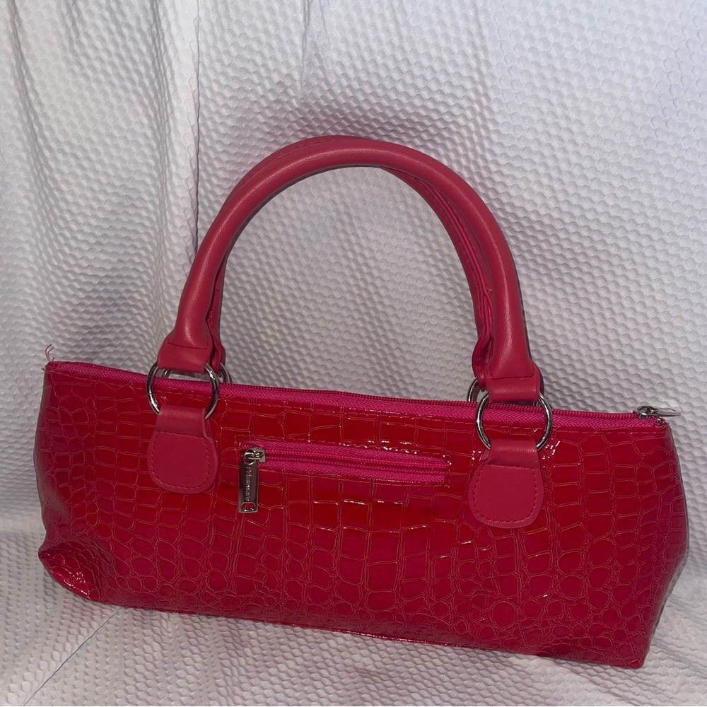 Primeware Insulate Wine Clutch magenta pink faux crocodile gift bag tote
